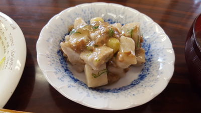 ✳ぼたもち✳キャベツのスープ✳蒸し里芋のあんかけ✳大豆タンパクの唐揚げ✳淡雪スープ ✳ぼたもち✳キャベツのスープ✳蒸し里芋のあんかけ✳大豆タンパクの唐揚げ✳淡雪スープ