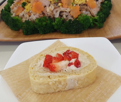 ✳ちらし寿司✳スープ餃子✳鰻の蒲焼きもどき✳米粉のロールケーキ