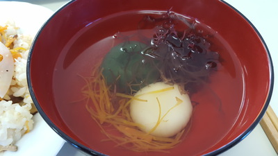✳ちらし寿司✳すまし汁✳青菜の磯和え✳食養きんぴら✳金柑の水煮 ✳ちらし寿司✳すまし汁✳青菜の磯和え✳食養きんぴら✳金柑の水煮