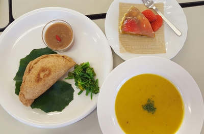 ✳イチゴタルト(グルテンフリー)✳ピロシキ✳穀物と野菜のスープ✳紅茶のムース ✳イチゴタルト(グルテンフリー)✳ピロシキ✳穀物と野菜のスープ✳紅茶のムース