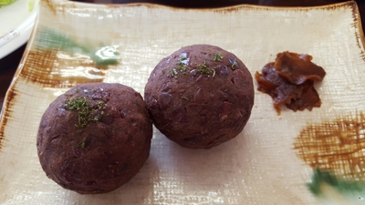 ✳ぼたもち✳キャベツのスープ✳蒸し里芋のあんかけ✳大豆タンパクの唐揚げ✳淡雪スープ ✳ぼたもち✳キャベツのスープ✳蒸し里芋のあんかけ✳大豆タンパクの唐揚げ✳淡雪スープ
