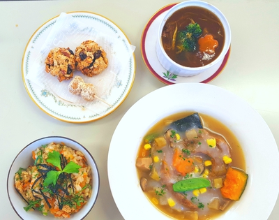 #ニンジンたっぷり混ぜご飯 #春のシチュー #蓮根茶碗蒸し #オートミールクッキー #ハトムギ粉のお団子 #ニンジンたっぷり混ぜご飯 #春のシチュー #蓮根茶碗蒸し #オートミールクッキー #ハトムギ粉のお団子