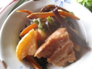 車麩と干し野菜の煮物（本日の家ランチ）