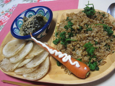 今日は、麦ごはんの日