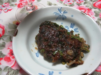 米粉と八丁みそ味のネギ焼き