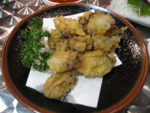 牡蠣の天ぷら！うまい！